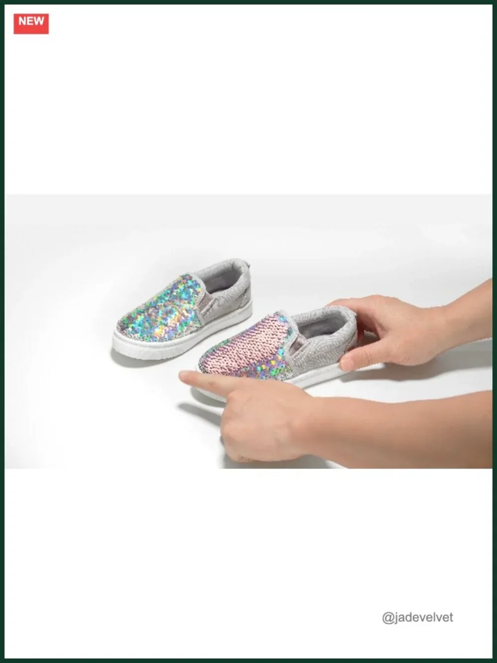 Toddler Slip on Sneakers Sequins Canvas Lightweight Walking Shoes